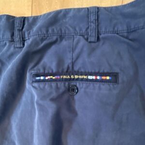 Paul & Shark Men’s Navy blue Solid Chino Pants Flat Front Slash Pockets Size 40